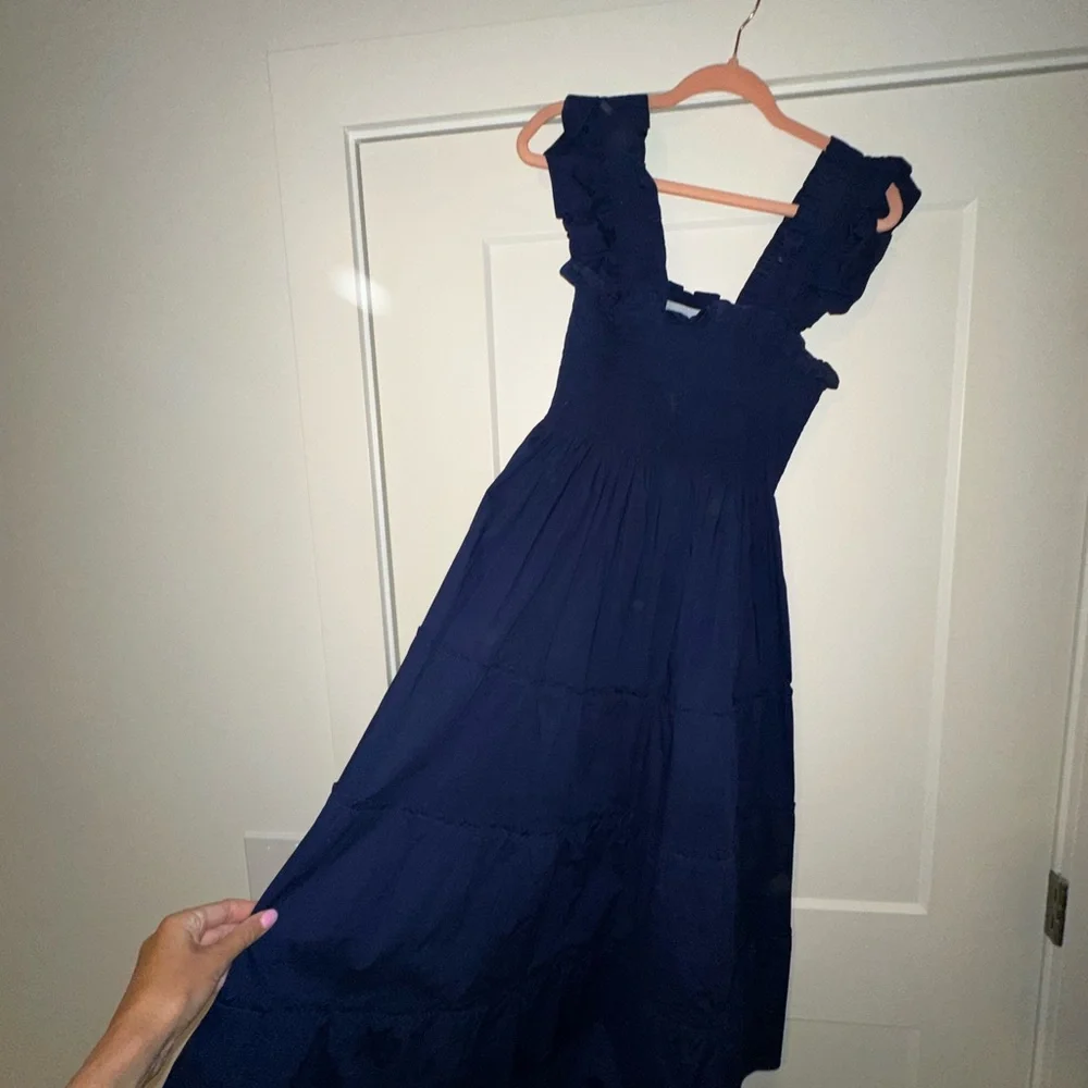 HILLHOUSE Navy Cotton ELLIE Nap Dress SMALL - Picture 6 of 6